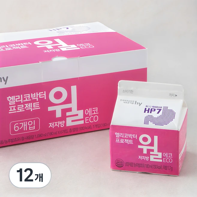 한국야쿠르트 윌 저지방 에코, 180ml, 6개입, 2개 - 쿠팡