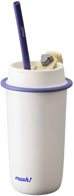 모슈 라떼 스트로우 텀블러, 화이트, 480ml, 1개