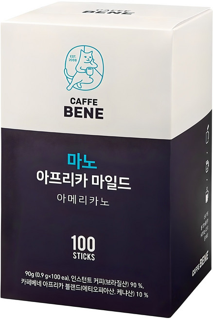 카페베네 마노 아프리카 마일드 원두커피스틱, 900mg, 100개입, 1개