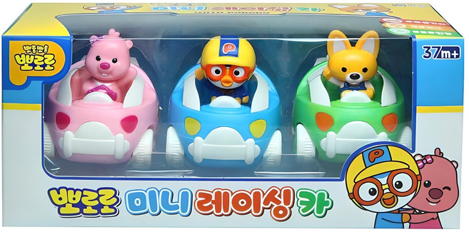 뽀로로 미니 레이싱카 3종 세트, 루피 + 뽀로로 + 에디, 1세트