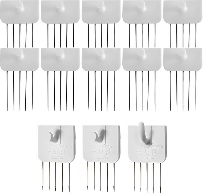 꼭꼬핀 일자형 10p + 파워 일자형 2p + U자형 1p, 혼합색상, 1세트