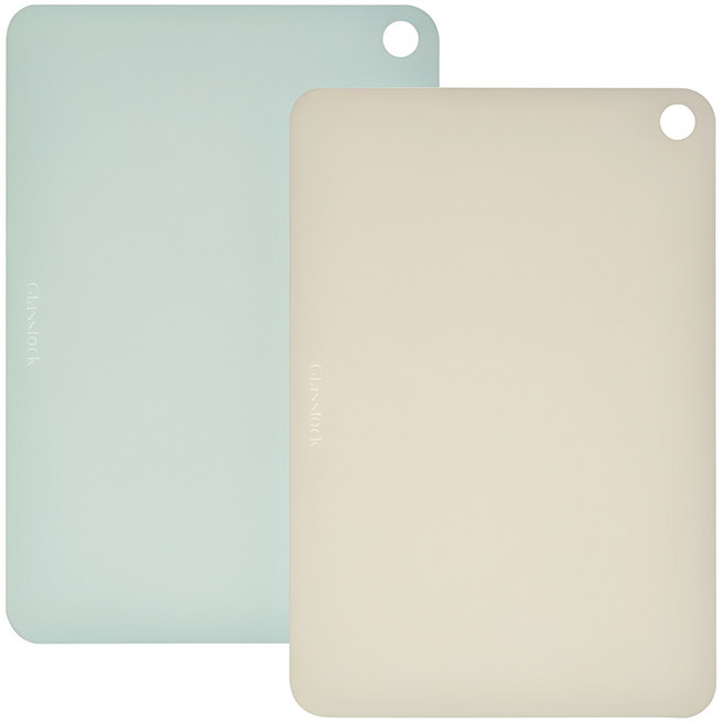 글라스락 칼집에강한 TPU 도마 대 2종 세트, 1세트, 오이스터 그레이 + 더스티 민트
