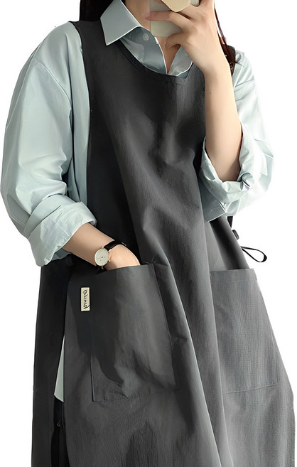 한스데이 국내 제조 방수 롱트임 앞치마, 차콜, 1개