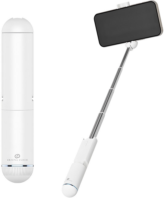 크리스탈클라우드 초미니 블루투스 셀카봉, CC-501, 1개, 화이트