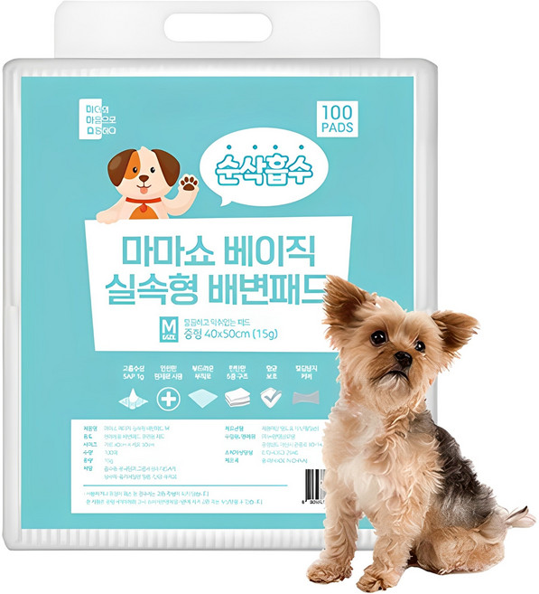마마쇼 베이직 실속형 배변패드 무향, 100개입, 1개