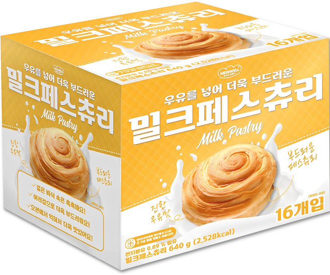 키즈웰 밀크페스츄리 16p, 640g, 1개