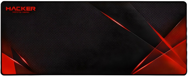 ABKO HACKER 紅色碳纖維電競長滑鼠墊, 混合色, 1個