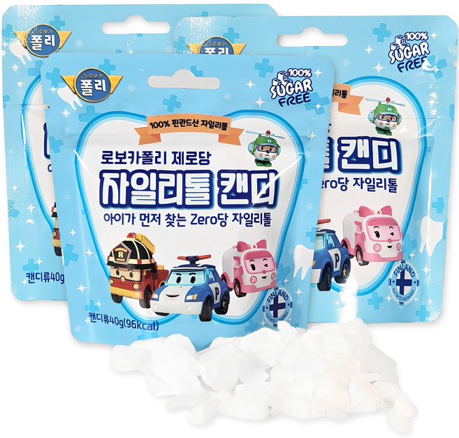 로보카폴리 제로당 캔디, 40g, 자일리톨, 3개