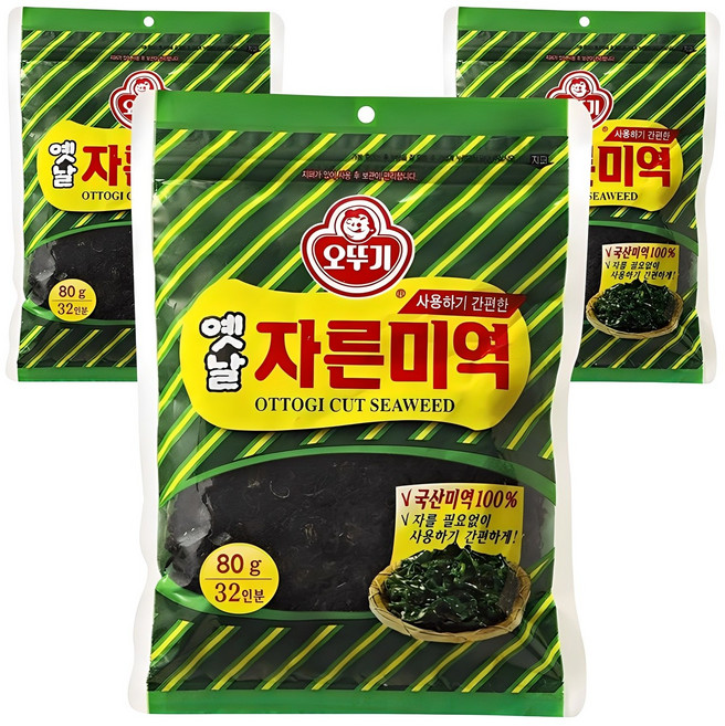 오뚜기옛날 자른미역, 80g, 3개