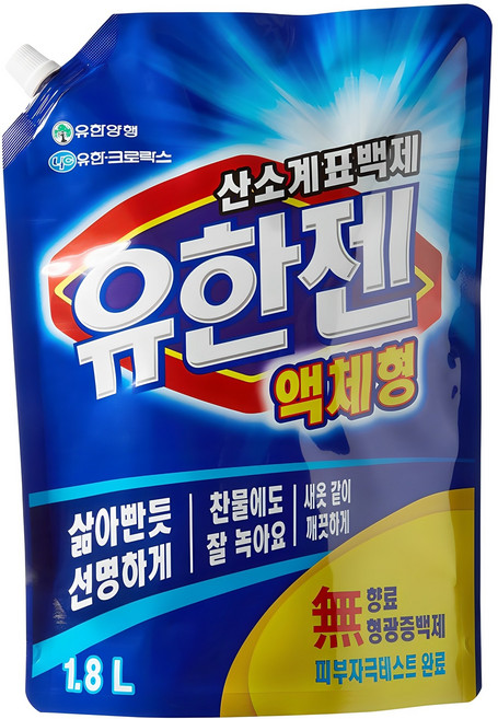 유한젠 산소계표백제 액체형, 1.8L, 1개