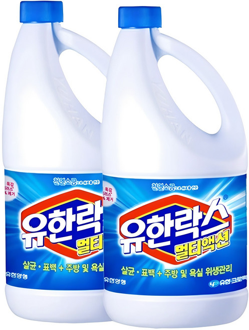 유한락스 멀티액션 레귤러, 1.8L, 2개