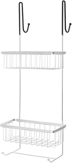 노바리빙 스테인레스 다용도 걸이형 욕실선반 2단, 혼합색상, 1개