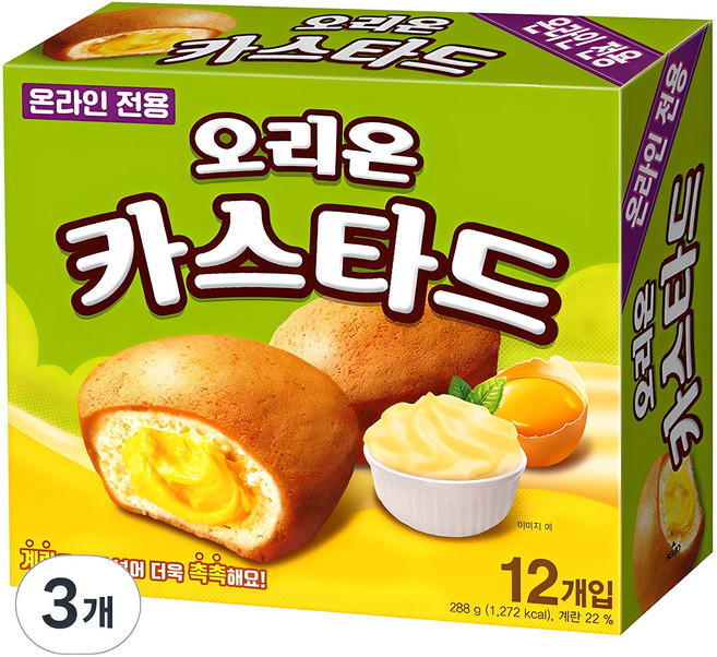 오리온 카스타드 12p, 288g, 3개