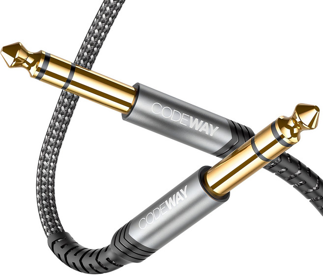 코드웨이 5.5 to 5.5 TRS 케이블 1.5m, WA55-1.5M, 그레이, 1개