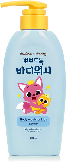 베비언스 핑크퐁 뽀뽀드득 바디워시 복숭아향, 380ml, 1개 - 쿠팡
