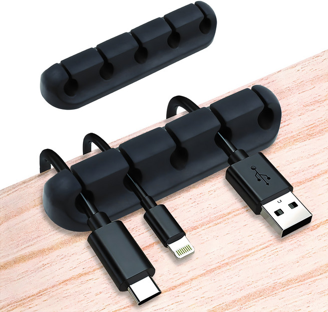 탐사 케이블 정리 홀더 5구, 블랙, 2개