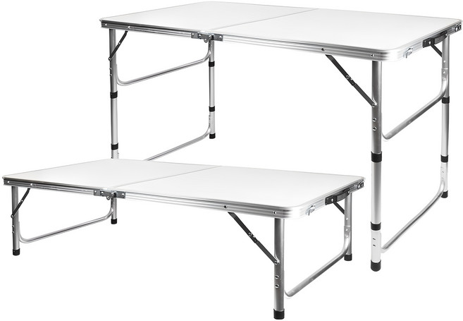 카르닉 4단 높이조절 폴딩 테이블, 화이트