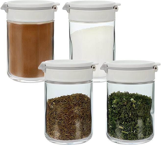 엘레멘탈키친 듀얼 스파이스 양념병 화이트 200ml, 4개, 단품