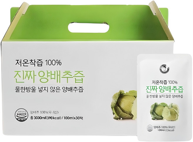 김재식헬스푸드 저온착즙 100% 진짜 양배추즙, 3L, 1개