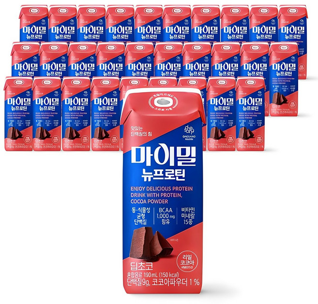 마이밀 정품 뉴프로틴 딥초코, 190ml, 30개