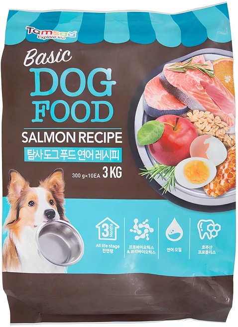 탐사6free강아지 사료 연어 레시피, 3kg, 1개 - 쿠팡