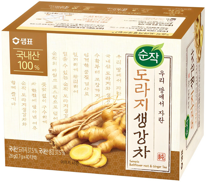 순작 도라지 생강차 티백, 700mg, 40개입, 1개
