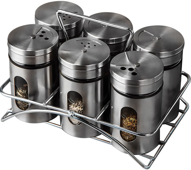 인블룸 스텐 양념통 6p + 거치대, 100ml, 1세트