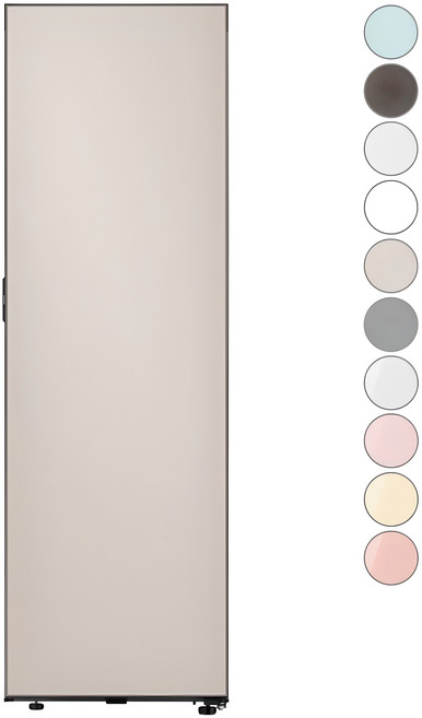 [색상선택형] 삼성전자 비스포크 348L 스탠드형 1도어 김치냉장고 키친핏 김치플러스 좌열림 방문설치, 새틴 베이지, RQ34C7915AP