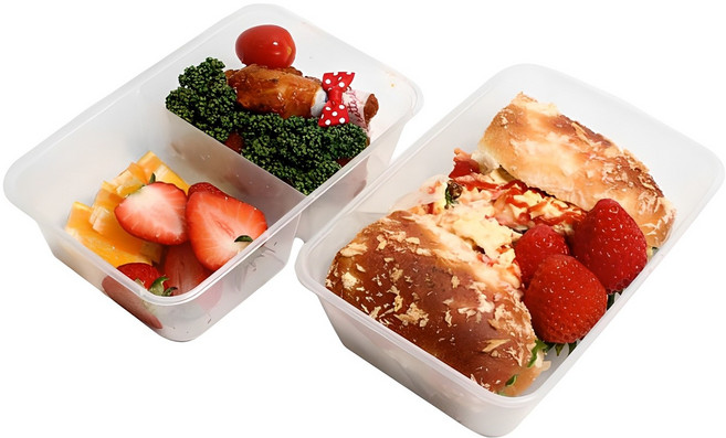 일회용도시락 내열 1칸 5p + 내열 2칸 5p + 뚜껑 10p, 1세트