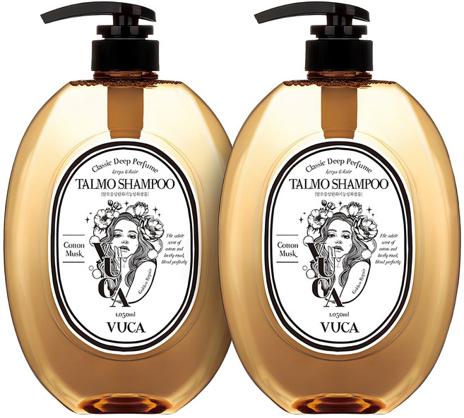 뷰카 클래식 딥 퍼퓸 골든 리페어 탈모 샴푸 코튼머스크향, 1.05L, 2개