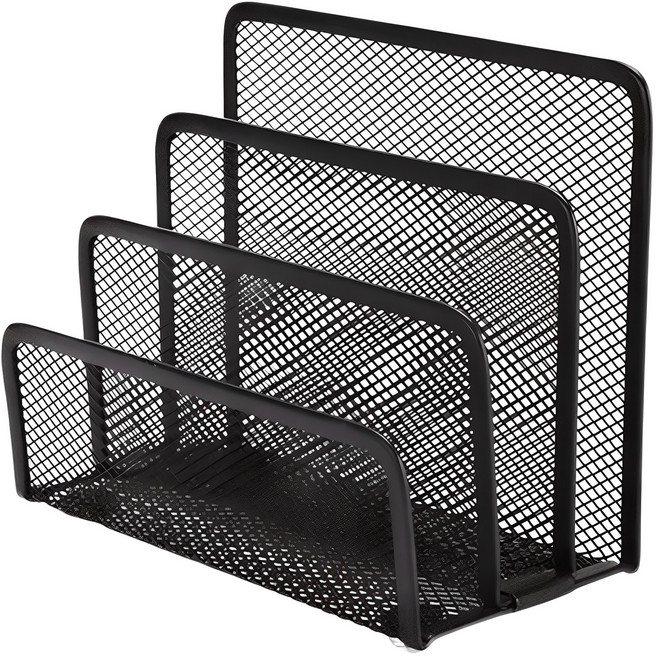 철제 미니 책꽂이 책상 정리, 블랙, 3단