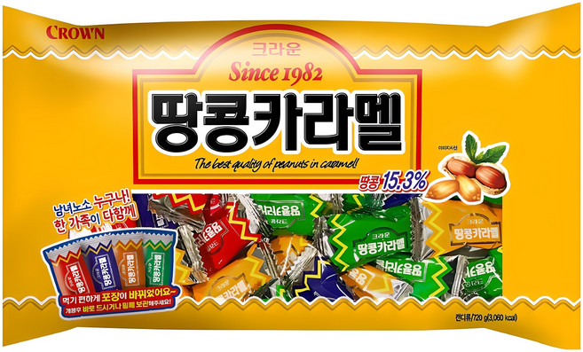 크라운 땅콩카라멜, 720g, 1개
