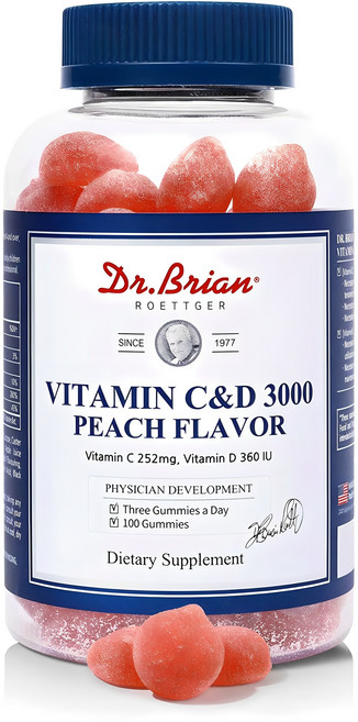 닥터브라이언 비타민 C&D 3000 복숭아맛, 100정, 1개