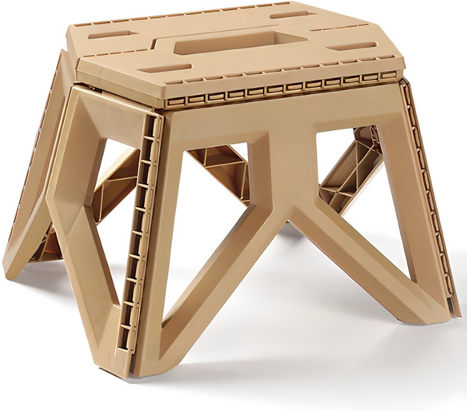 따봉오빠 접이식 캠핑 다용도 워터 저그 받침대 의자, 베이지, 1개