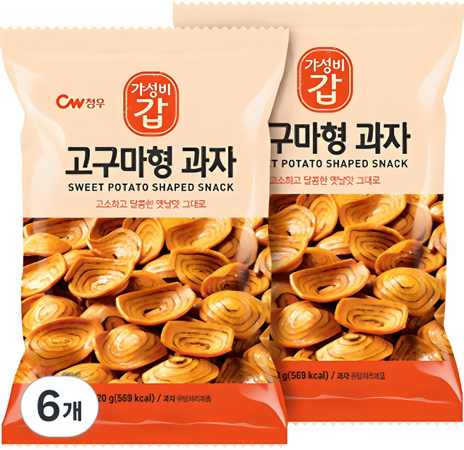 청우 고구마형과자, 120g, 6개