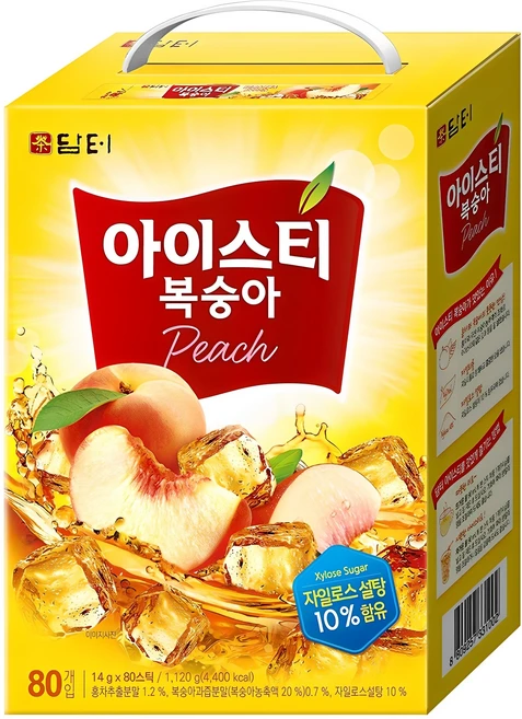 담터 아이스티 복숭아, 14g, 80개입, 1개 - 쿠팡
