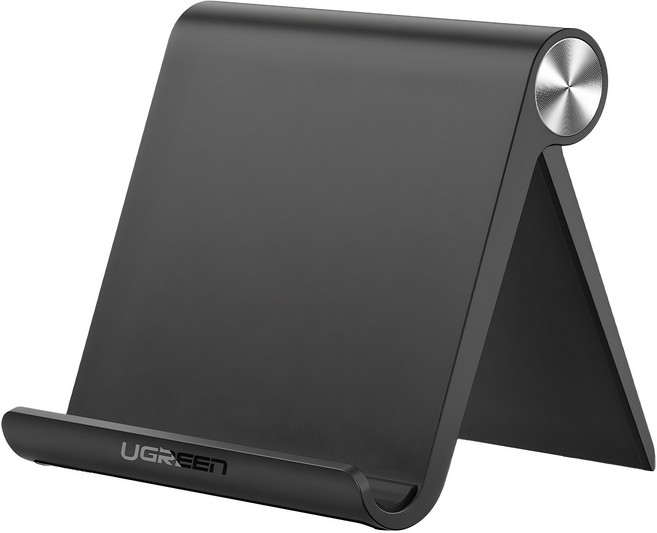 유그린 10단 폴딩 스마트폰 태블릿 거치대 대형, 블랙, 1개