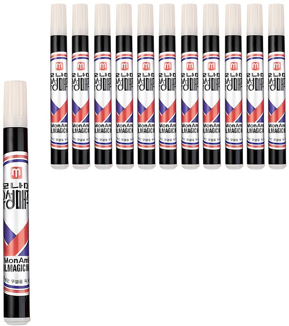 모나미 둥근닙 유성매직, 흑색, 12개입