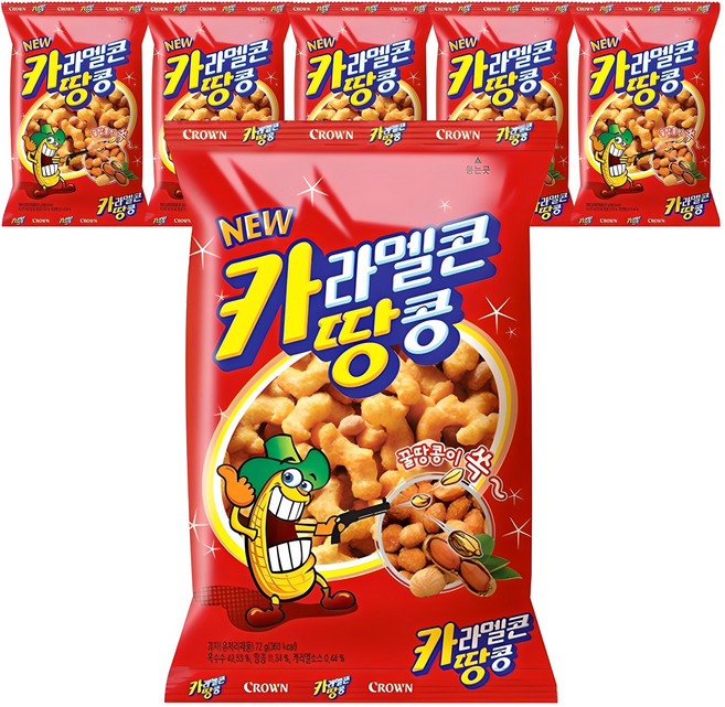 크라운 카라멜콘 땅콩, 72g, 6개