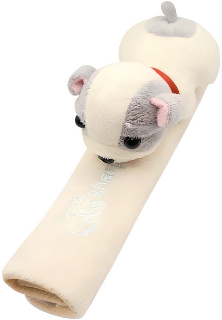 메오 자동차 안전벨트커버, 그레이 강아지, 1개