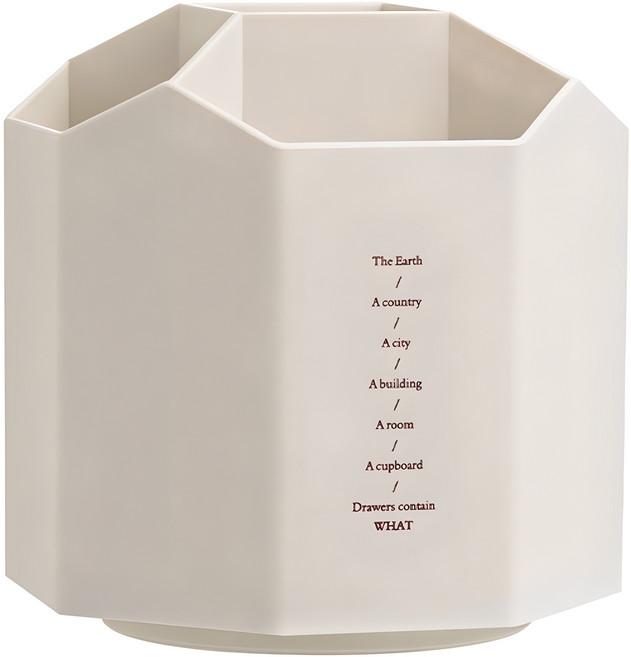 심플리앤 크리에이티브 다용도 360도 회전 연필꽂이, 오프화이트, 1개