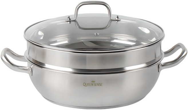 퀸센스 올스텐 인덕션 찜기 2단, 28cm, 1세트