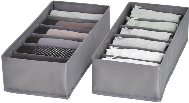 코멧 홈 프리미엄 속옷정리함 6칸 2개입, 그레이, 2개