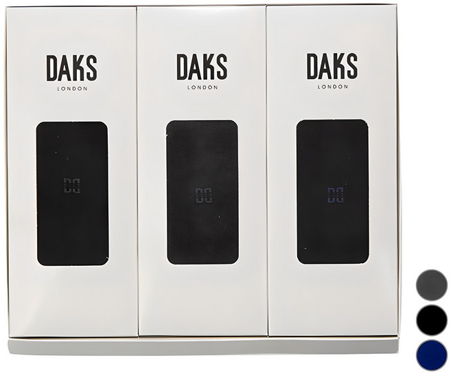 닥스 남성용 신사 무지 장목 3족 양말 선물세트 + 쇼핑백