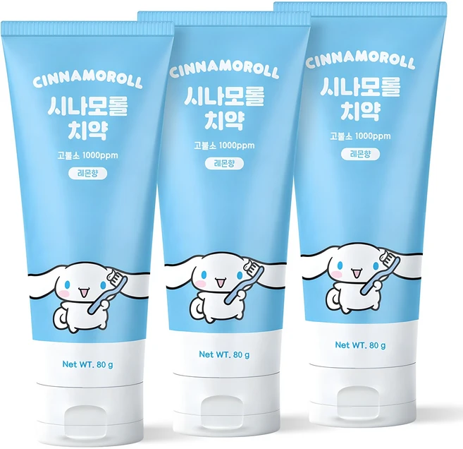 아텍스 시나모롤 고불소 레몬향 치약, 80g, 3개 - 쿠팡