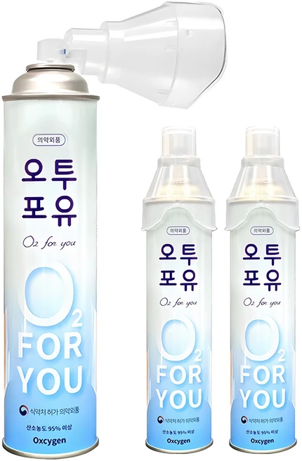오투포유 휴대용 산소 816ml, 3개 - 쿠팡