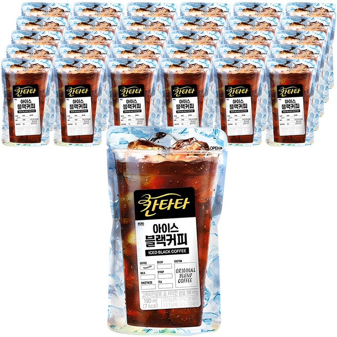 칸타타 파우치 아이스 블랙커피, 190ml, 50개