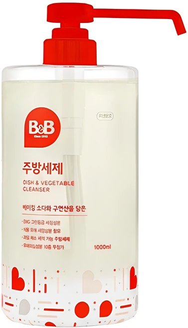 비앤비 주방세제 액상형, 1L, 1개 - 쿠팡