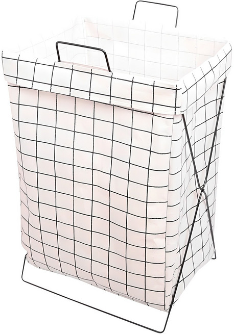 마메 홈 패브릭 접이식 세탁 빨래바구니 분리수거함 50L, 화이트
