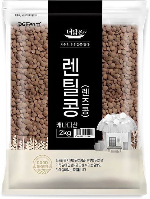 더담은 렌틸콩 렌즈콩, 2kg, 1개